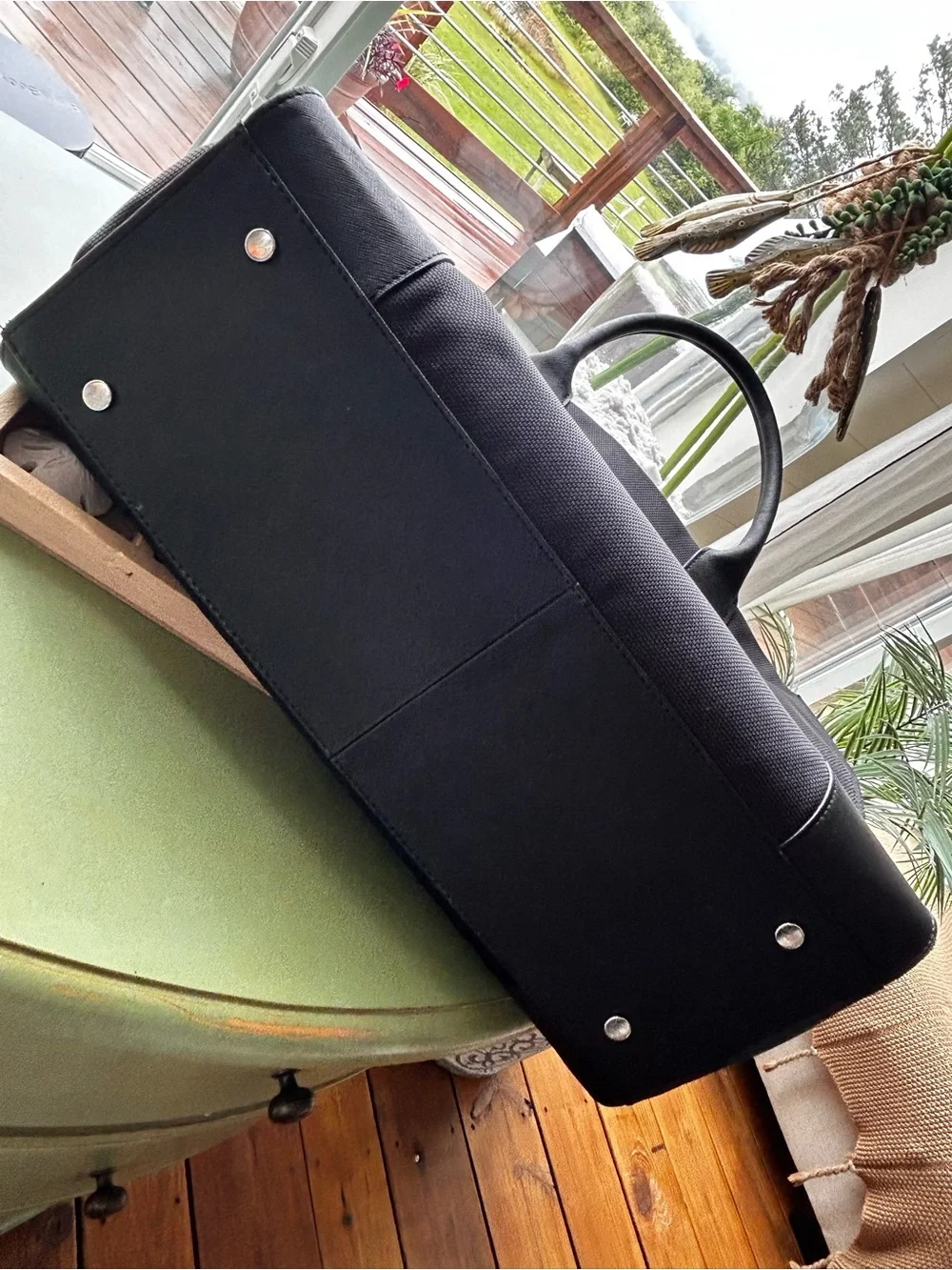 Joy Pacaro Black Waterproof Tote Bag Large Work Office Organizer Handbag